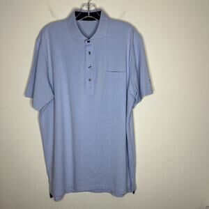 Greyson Mens Polo Shirt Size Large Blue Short Sleeve Golf Preppy Pima Cotton